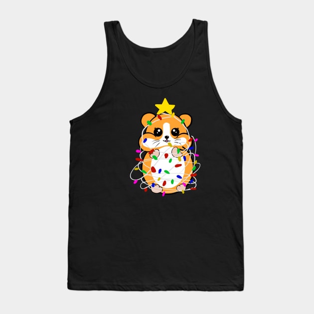 Hamster in Christmas lights and star Tank Top by Mermaidssparkle